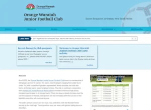 Orange Waratah Junior Football Club website header